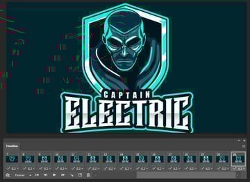 How to crop a layer in Photoshop for a GIF: Opening the timeline.